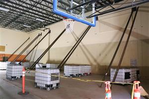 Benson Gym walls braced up